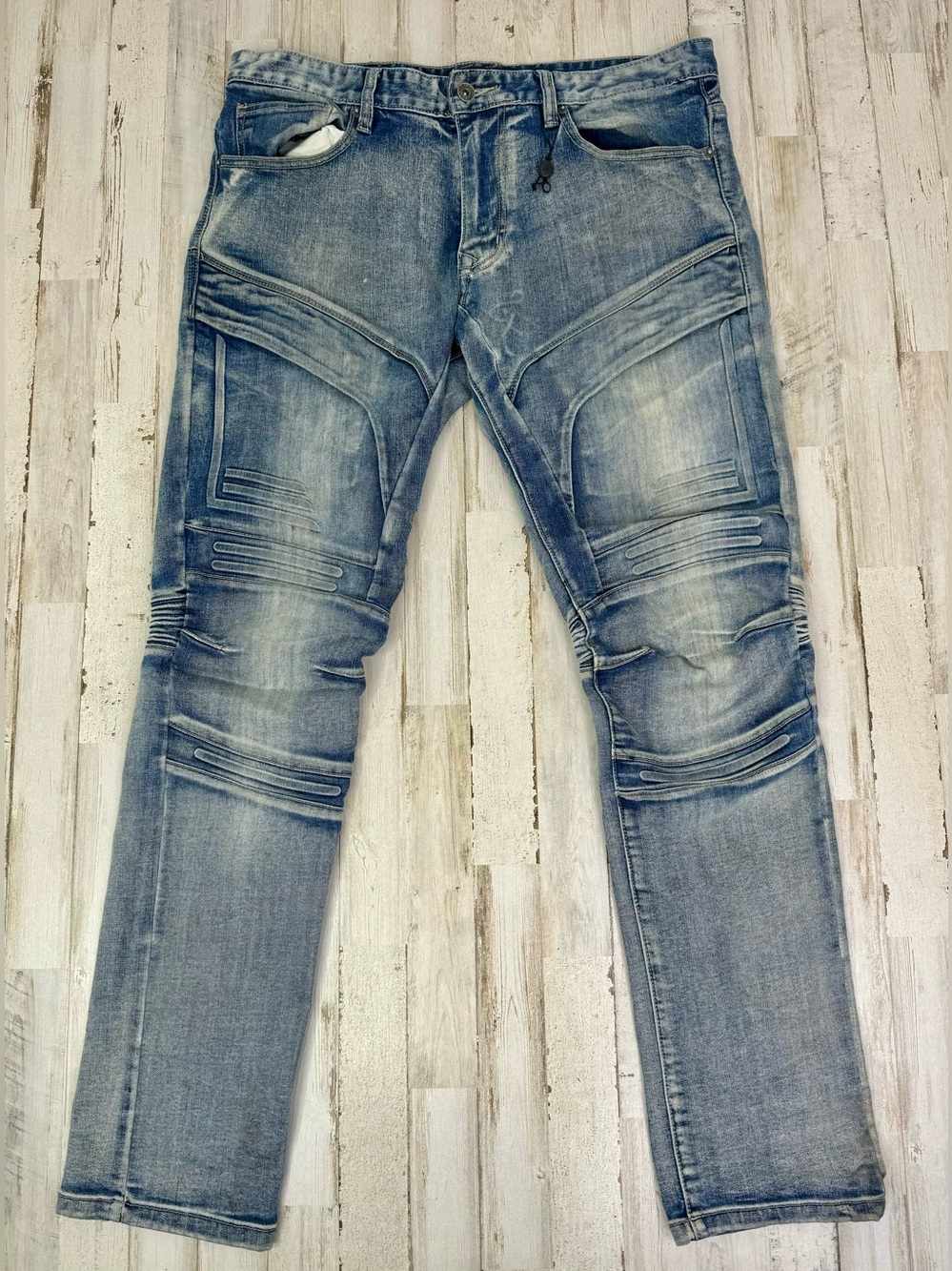 Decibel Men’s Jeans 36x32 Blue Straight Cotton Denim Zipper Button